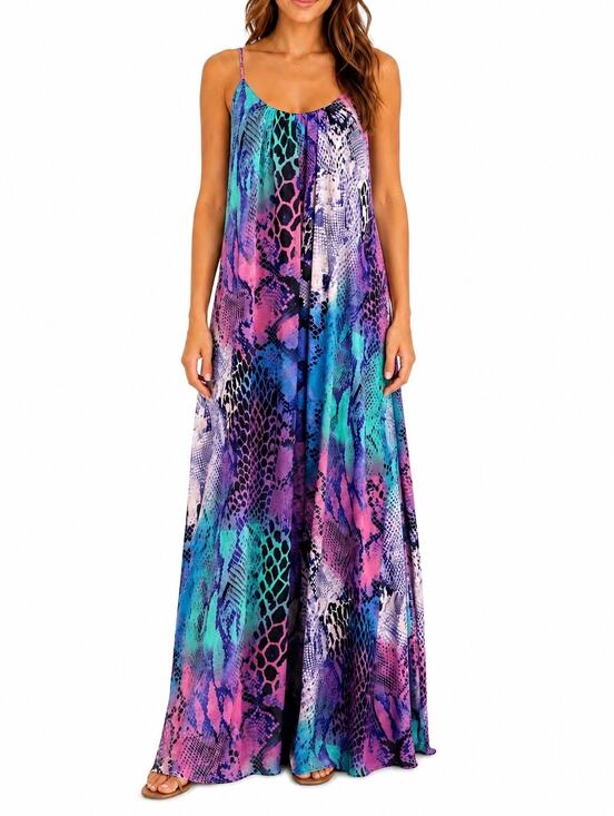 Show Me Your Mumu Dresses & Skirts - Show Me Your Mumu Snake Print Maxi Dress Multicolor Teal Purple Pink Size Medium